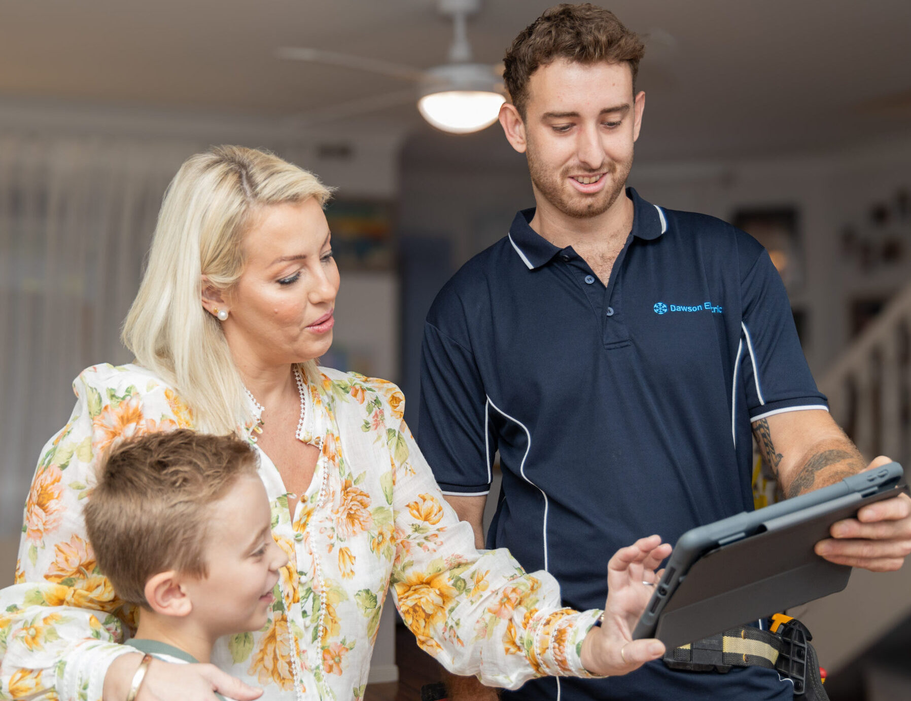 Dawson-65 Dawson Electric showing customer product options on an Ipad